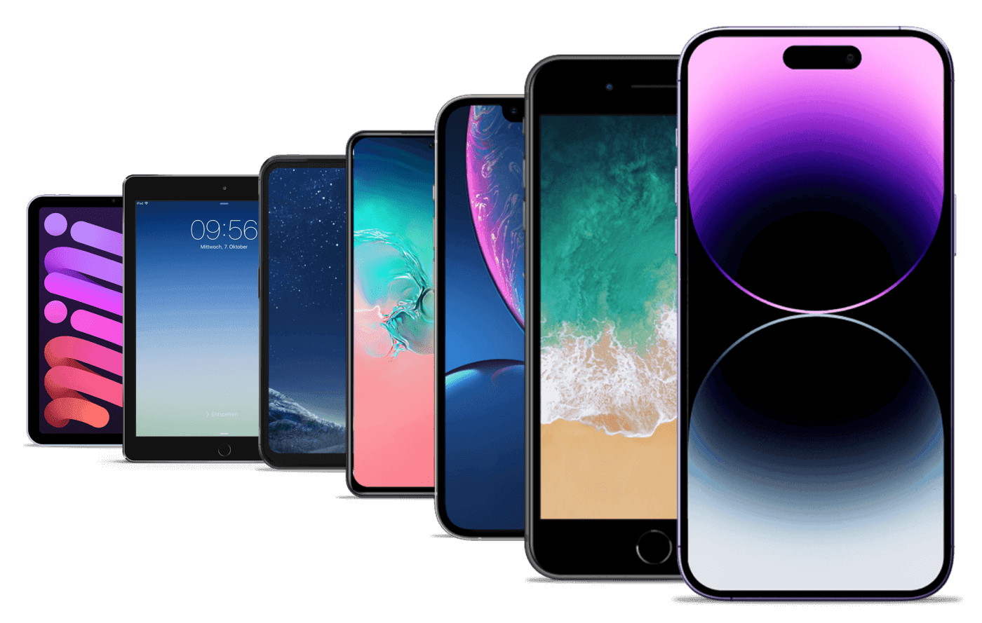 Multiple variety of mobile phones you can test on