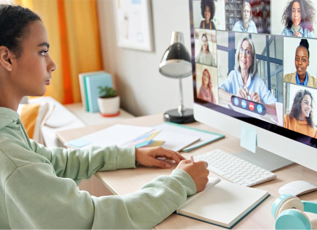 Team on a video conference call