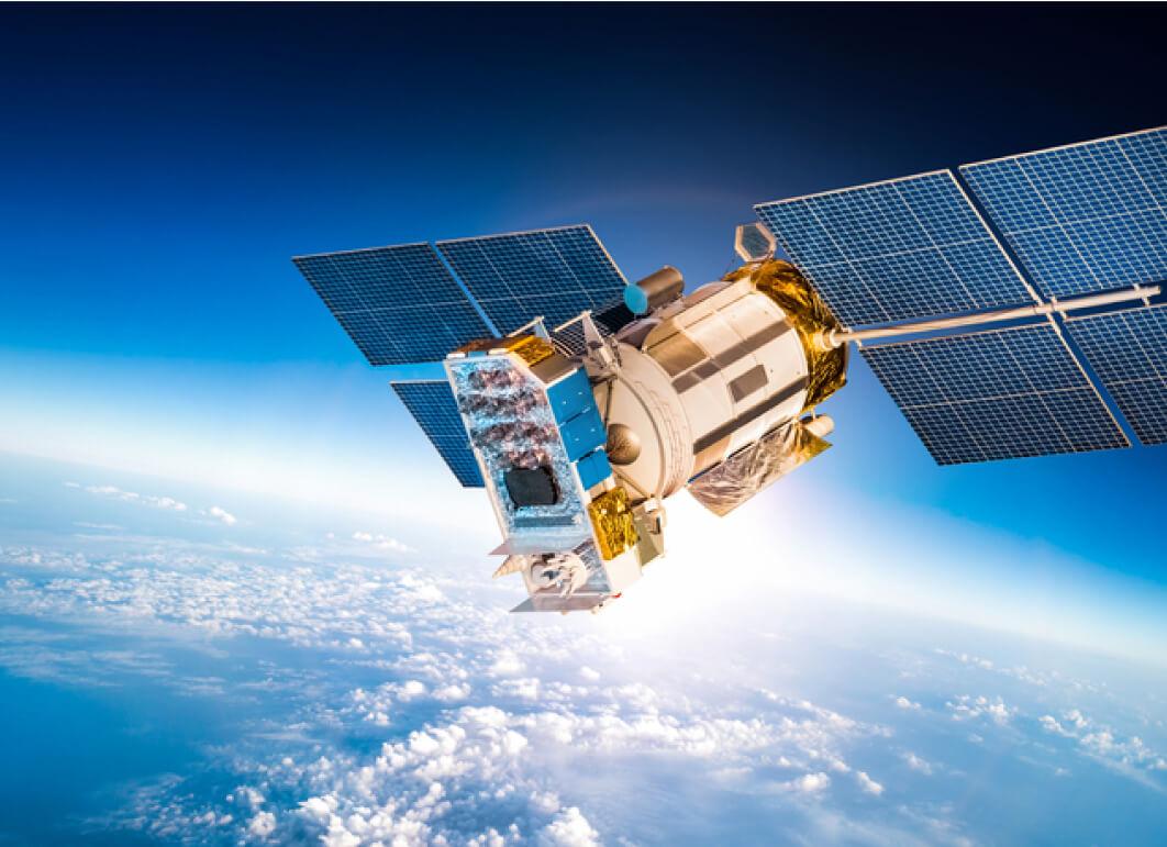 Space satellite orbiting Earth