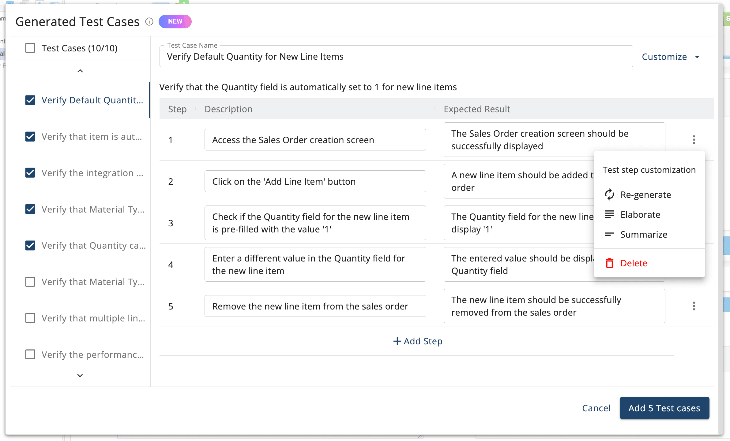 Tricentis qTest Copilot generated test cases